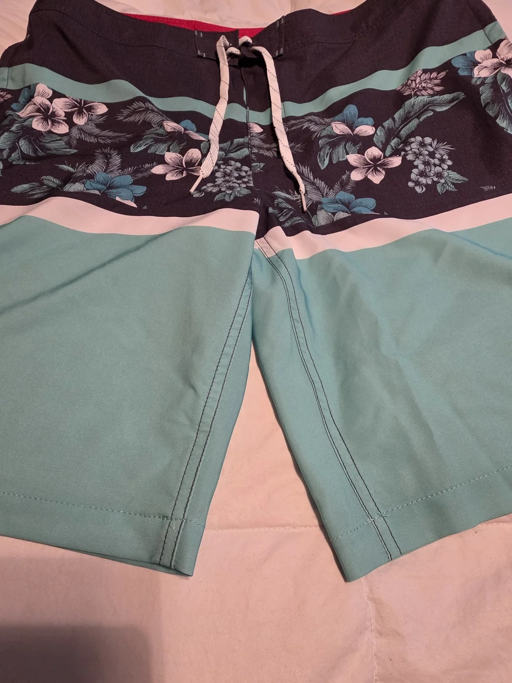 Goodfellow & Co Gray Swim Shorts with Red Waistband